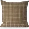 Ceannis Melange Check Kissenbezug 50x50 Cm, Braun
