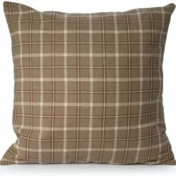Ceannis Melange Check Kissenbezug 50x50 Cm, Braun