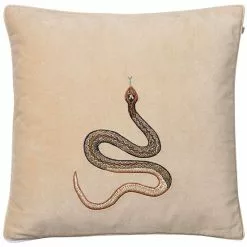 Chhatwal & Jonsson Embroidered Cobra Cushion Cover 50x50 Cm, Beige