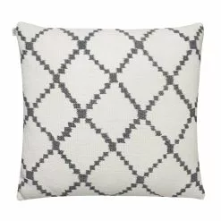 Chhatwal & Jonsson Ikat Kerela Kissenbezug 50x50cm, Weiss/ Grau