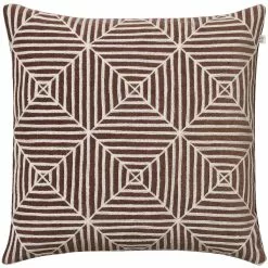 Chhatwal & Jonsson Kulgam Kissenbezug 50x50 Cm, Dunkelbraun7 Weiß