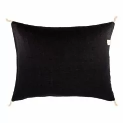 Ernst Kissenbezug Mit Quasten Leinen 60x50 Cm, Schwarz