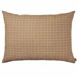 Ferm LIVING Brown Zierkissen Check, 60x80 Cm