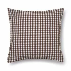 Juna Bæk & Bølge Kissenbezug 50x60 Cm, Weiß / Chocolate