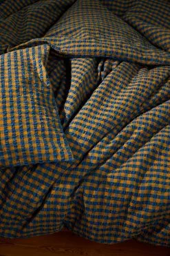 Juna Bæk & Bølge Bettbezug-Set 140x200 + 50x70 Cm, Blau/Ochre -Home-Verkäufe 2023 juna bk blge bettbezug set 12