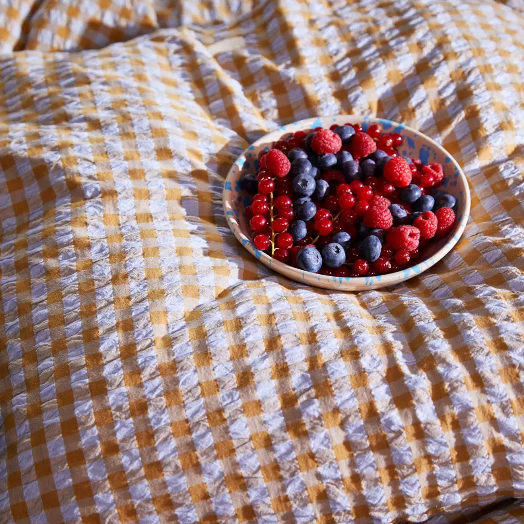 Juna Bæk&Bølge Bettwäsche 140x200 + 60x63 Cm, Sandfarben / Hellblau 5 Juna Bæk&Bølge Bettwäsche 140x200 + 60x63 Cm, Sandfarben / Hellblau – Bild 3