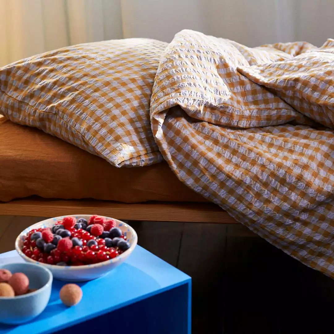 Juna Bæk&Bølge Bettwäsche 140x200 + 60x63 Cm, Sandfarben / Hellblau 6 Juna Bæk&Bølge Bettwäsche 140x200 + 60x63 Cm, Sandfarben / Hellblau – Bild 4