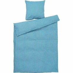 Juna Bæk & Bølge Bettwäsche 150x210 + 50x60 Cm, Blau / Birke