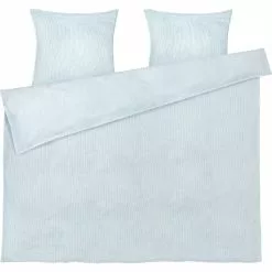 Juna Monochrome Lines Bettbezug-Set 220x220 + 50x60 Cm, Blau