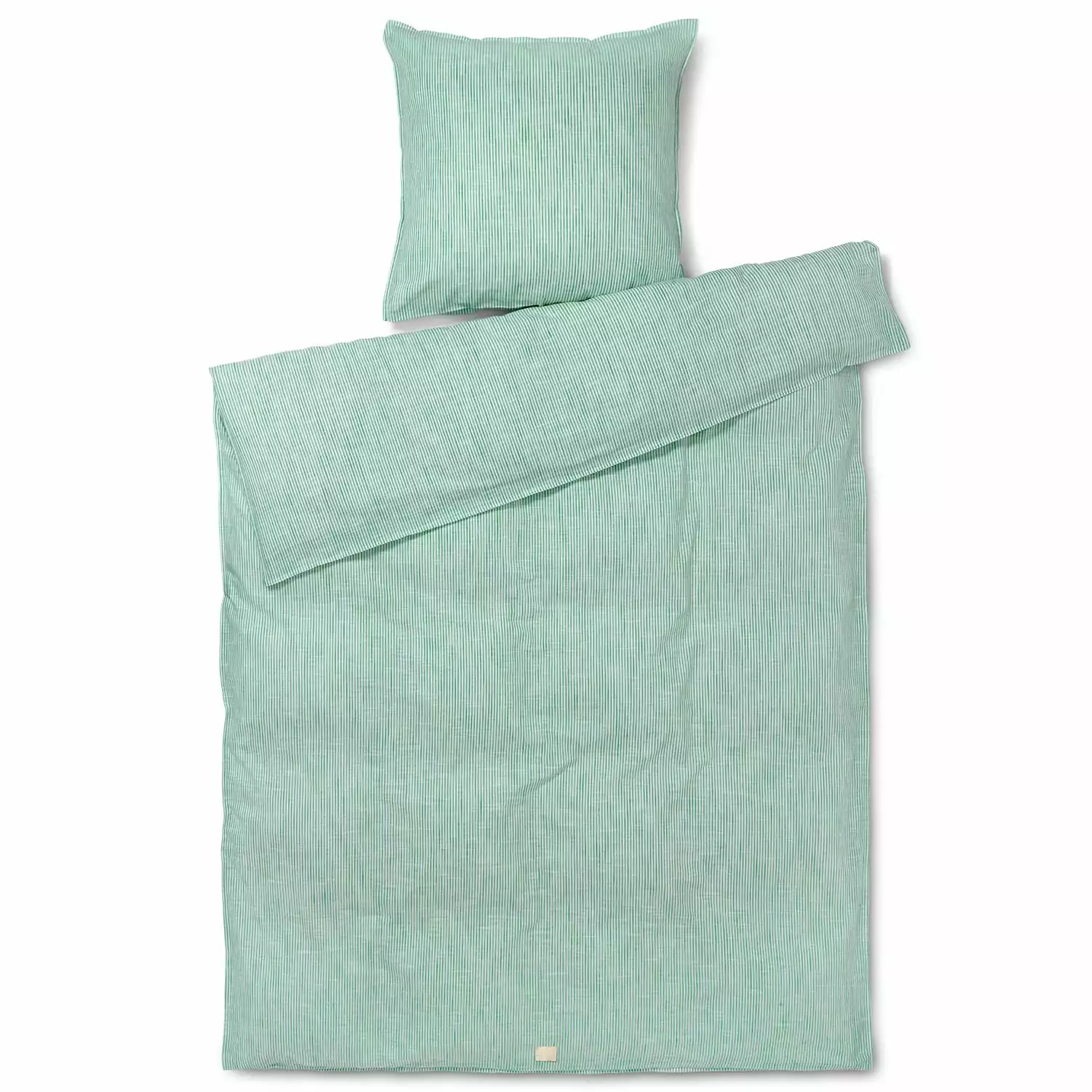 Juna Monochrome Lines Bettbezug-Set 140x200 + 50x70 Cm, Grün 3 Juna Monochrome Lines Bettbezug-Set 140x200 + 50x70 Cm, Grün