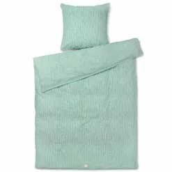 Juna Monochrome Lines Bettbezug-Set 140x220 + 50x70 Cm, Grün