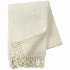 Klippan Yllefabrik Twist Wolldecke 130x200 Cm, Weiß