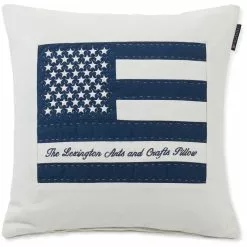 Lexington Arts & Crafts Kissenbezug 50x50 Cm, Off-white / Blau