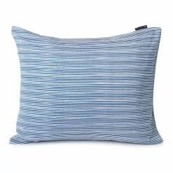 Lexington Striped Organic Cotton Sateen Kissenbezug Blau, 50x60 Cm