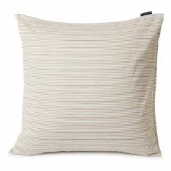Lexington Striped Organic Cotton Sateen Kissenbezug Beige, 65x65 Cm