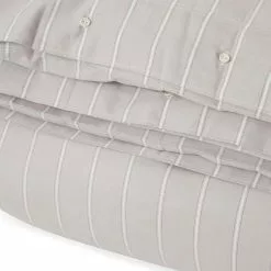 Lexington Striped Lyocell/Cotton Bettdeckenbezug Grau/Weiß, 220x220 Cm -Home-Verkäufe 2023 lexington gray white striped lyocell cotton duvet cover 2 1
