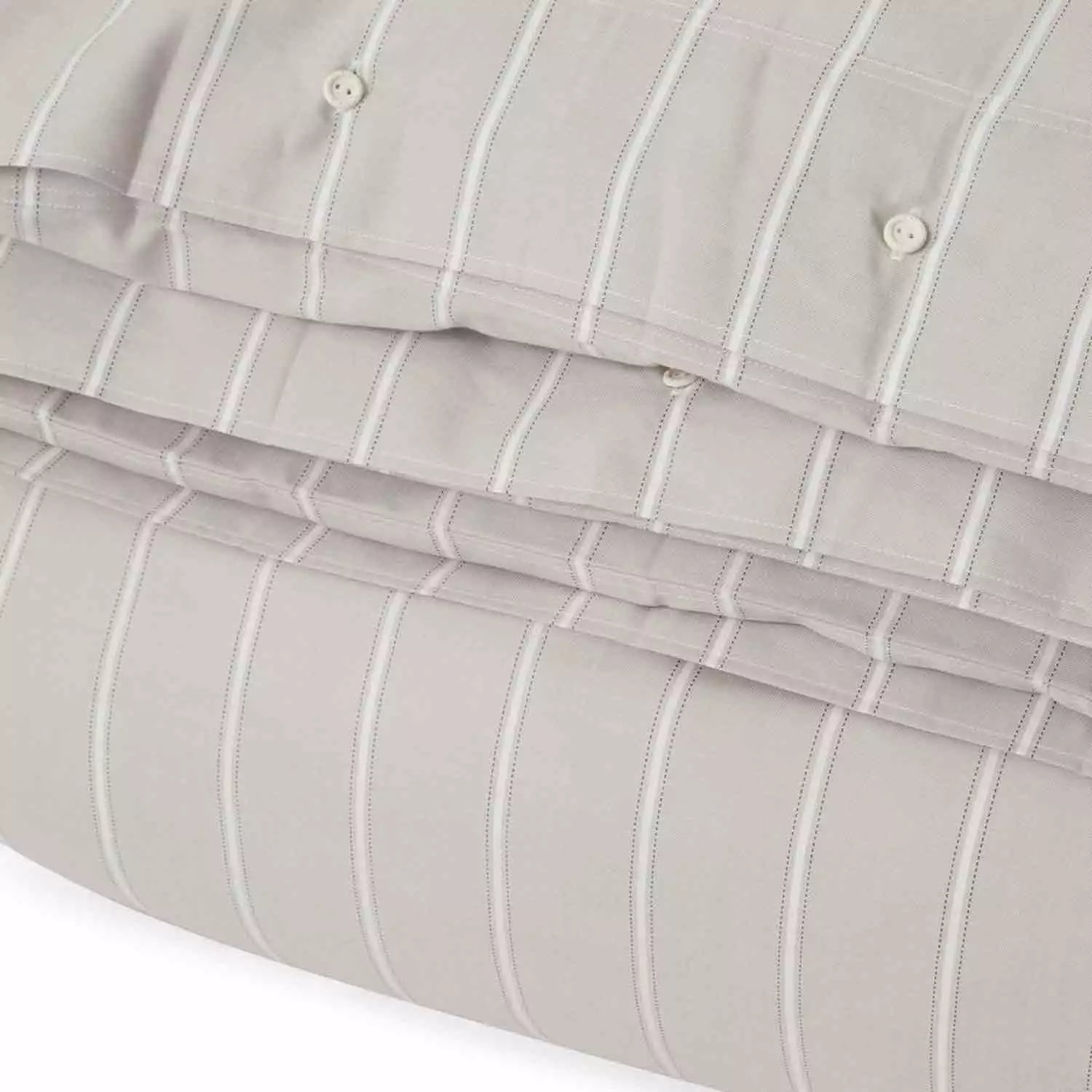 Lexington Striped Lyocell/Cotton Bettdeckenbezug Grau/Weiß, 150x210 Cm 5 Lexington Striped Lyocell/Cotton Bettdeckenbezug Grau/Weiß, 150x210 Cm – Bild 3