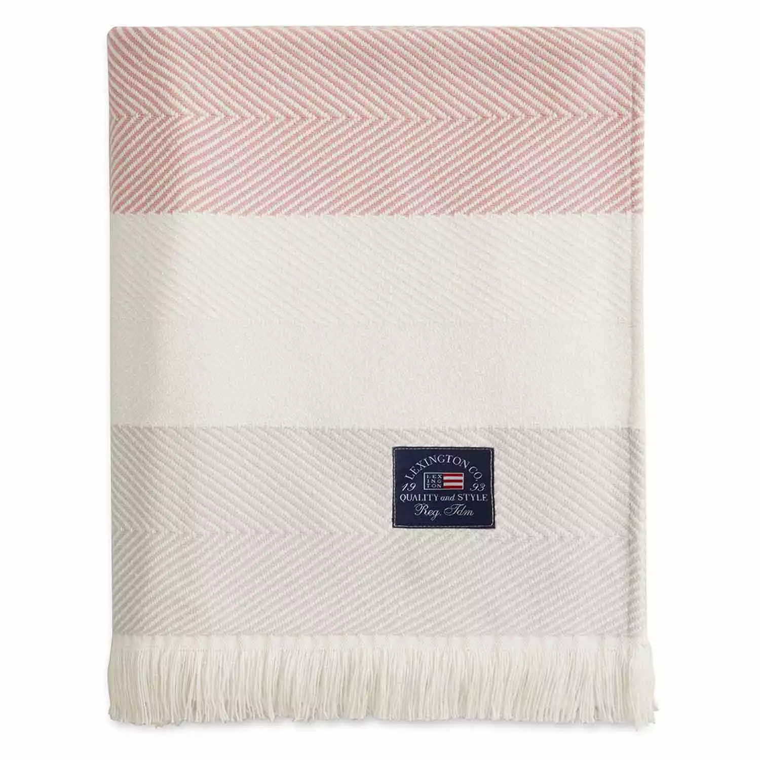 Lexington Herringbone Striped Decke 130x170 Cm, Rosa 3 Lexington Herringbone Striped Decke 130x170 Cm, Rosa