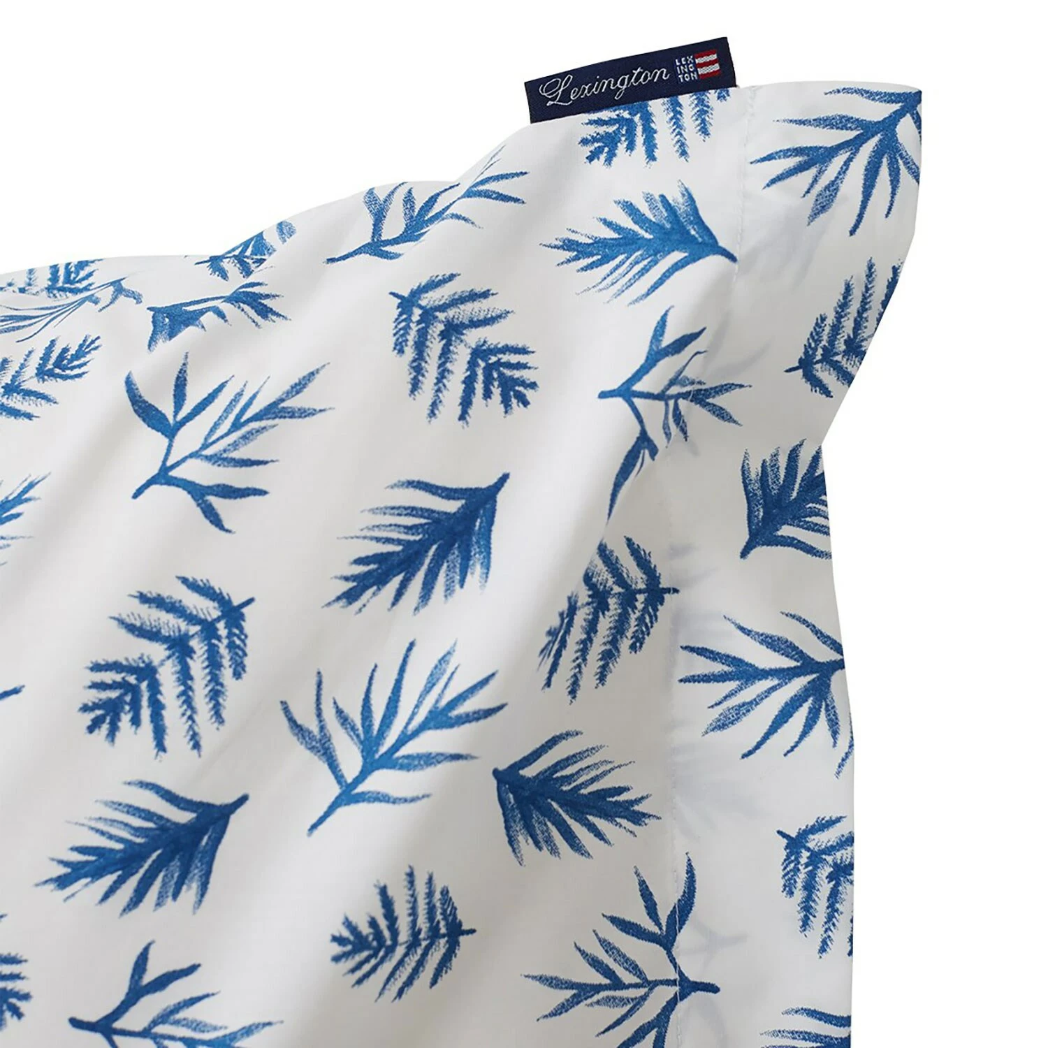 Lexington Blue Printed Leaves Organic Cotton Poplin Kissenbezug, 65x65 Cm 4 Lexington Blue Printed Leaves Organic Cotton Poplin Kissenbezug, 65x65 Cm – Bild 2
