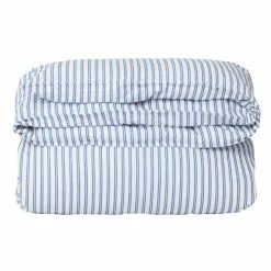 Lexington Striped Cotton Poplin Bettdeckenbezug Blau/Weiß, 150x210 Cm