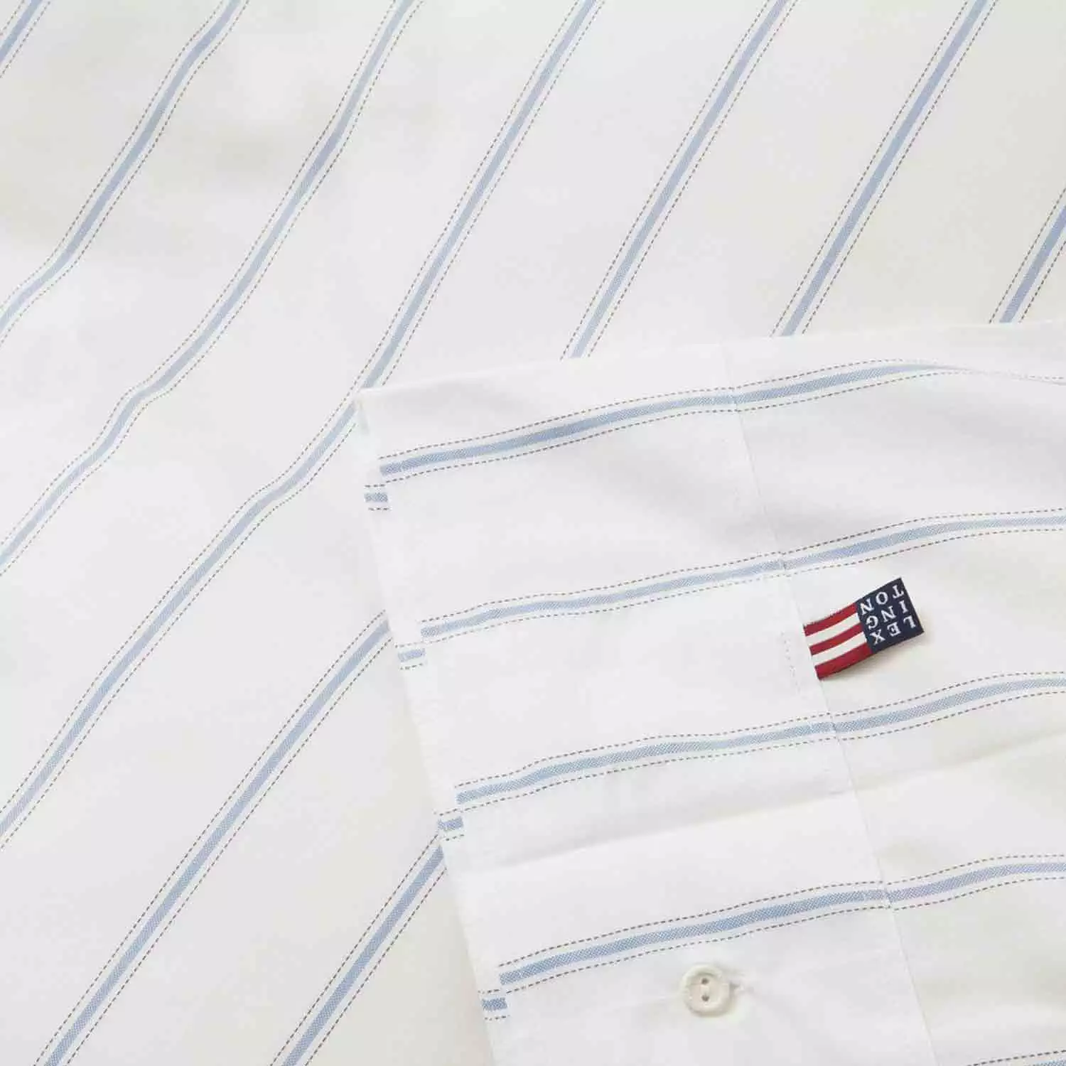 Lexington Striped Lyocell/Cotton Bettdeckenbezug Weiß/Blau, 150x210 Cm 4 Lexington Striped Lyocell/Cotton Bettdeckenbezug Weiß/Blau, 150x210 Cm – Bild 2