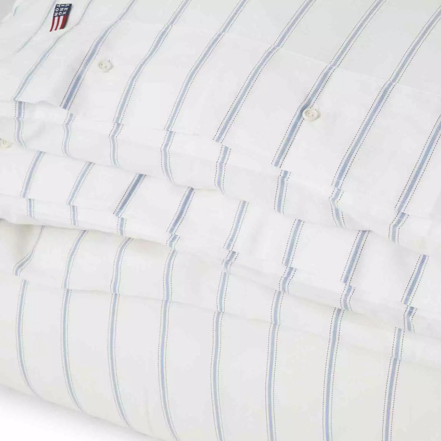 Lexington Striped Lyocell/Cotton Bettdeckenbezug Weiß/Blau, 150x210 Cm 5 Lexington Striped Lyocell/Cotton Bettdeckenbezug Weiß/Blau, 150x210 Cm – Bild 3