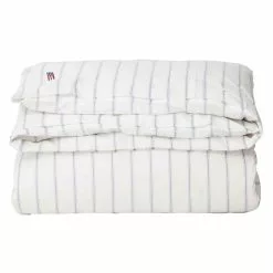 Lexington Striped Lyocell/Cotton Bettdeckenbezug Weiß/Blau, 150x210 Cm