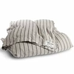 Lovely Linen Misty Bettdeckenbezug 150x210 Cm, Black Stripe