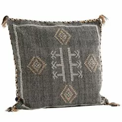 Madam Stoltz Handgewebter Kissenbezug 60x60 Cm, Schwarz