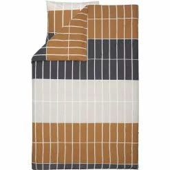 Marimekko Tiiliskivi Bettbezug Dunkelbraun / Beige / Charcoal, 150x210 Cm