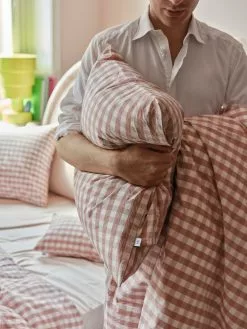 Mille Notti Casella Kissenbezug 60x80 Cm, Rosa/Elfenbein -Home-Verkäufe 2023 mille notti casella orngott darkgrey ivory 4