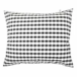 Mille Notti Casella Kissenbezug 60x80 Cm, Elfenbein/Dunkelgrau