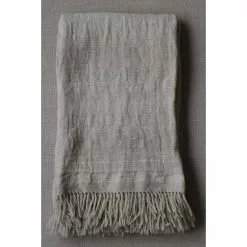 Mimou Nagano Tagesdecke / Plaid 130x220 Cm, Fayenceweiß