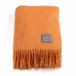 Stackelbergs Mohair Decke Gerollte Franse 130x170 Cm, Orange