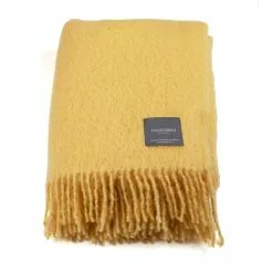 Stackelbergs Mohair Decke Gerollte Franse 130x170 Cm, Golden Yellow