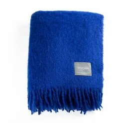 Stackelbergs Mohair Decke Gerollte Franse 130x170 Cm, Indigo