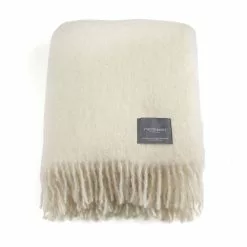 Stackelbergs Mohair Decke Gerollte Franse 130x170 Cm, Bright White
