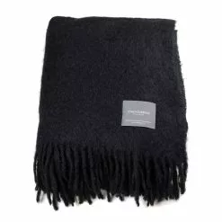 Stackelbergs Mohair Decke Gerollte Franse 130x170 Cm, Midnight Black
