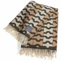 Stackelbergs Wallpaper Decke 140x180 Cm, Beige / Moss / Offwhite Jaquard